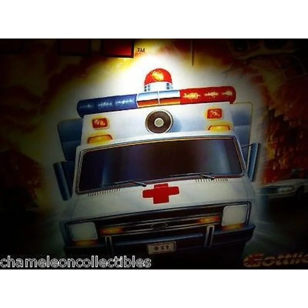Gottlieb Rescue 911 Pinball Machine Translite Original 1994 Helicopter Ambulance